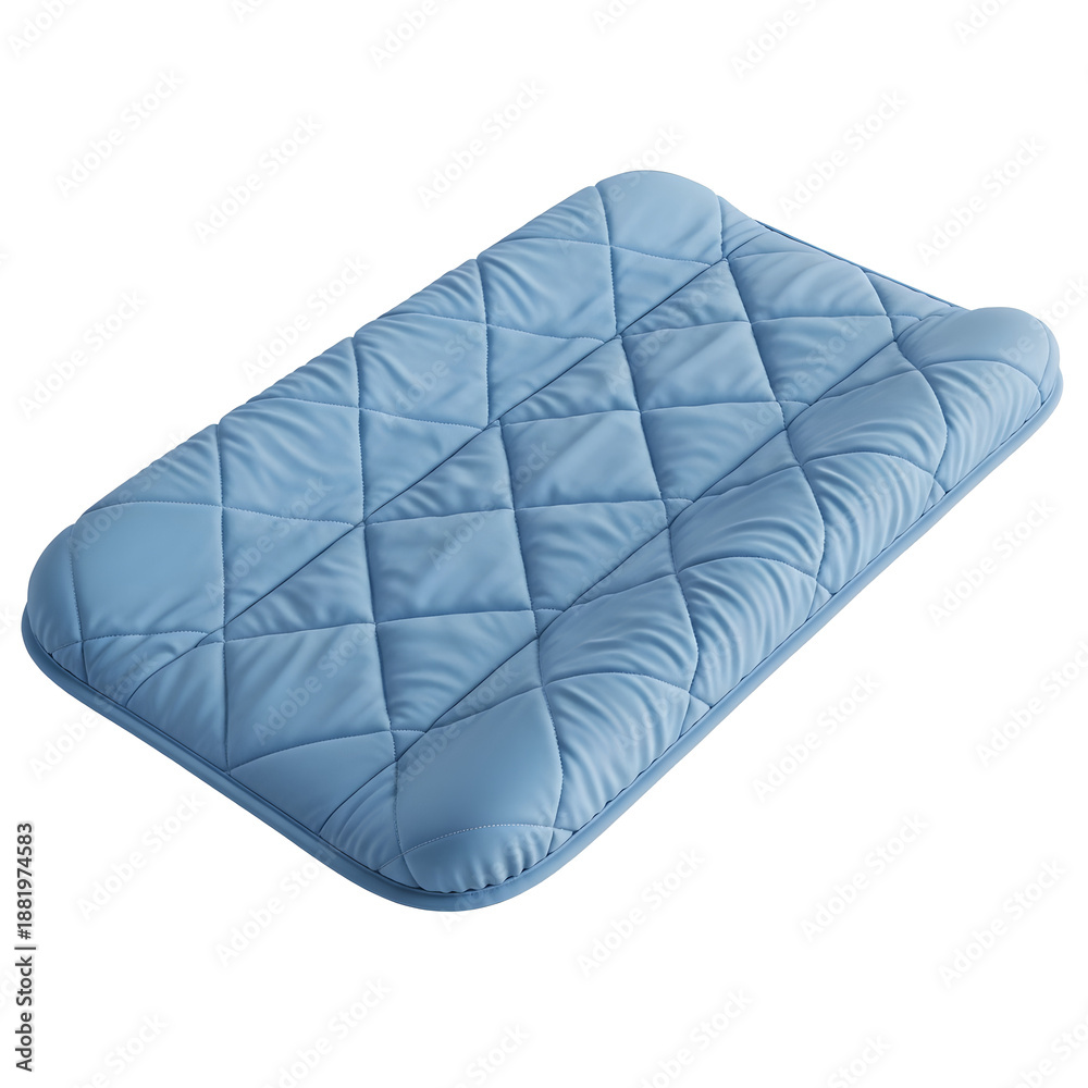 Obraz premium Blue quilted cushion isolated on transparent background