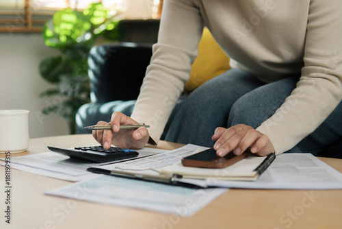 Tableau sur toile The concept of tax return preparation and financial management