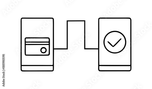 Online Card Payment Done Icon Vector Illustration – Mobile Phone Payment Success, Credit Card Transaction Confirmation and Digital Checkout Symbol