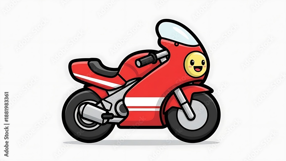 Fototapeta premium Red Racing Motorcycle Vector Illustration.