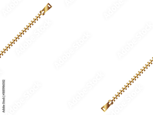 高級感のあるファスナーの背景　ホワイト＆ゴールド