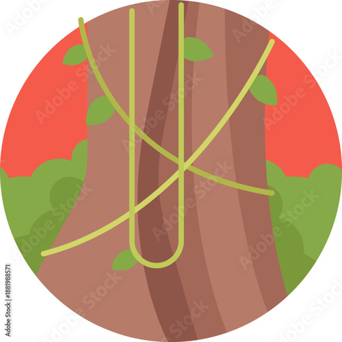 A lush jungle icon representing Ecuador’s rich rainforest biodiversity, dense vegetation, and natural wildlife.