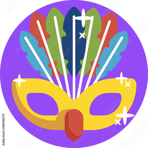 A colorful carnival mask inspired by Ecuadorian festivals, symbolizing celebration, tradition, and cultural identity.