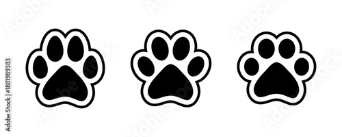 Paw print icon set