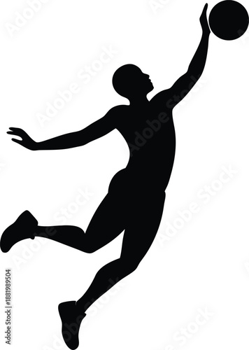 Basketball Dunk Silhouette Vector Illustration
