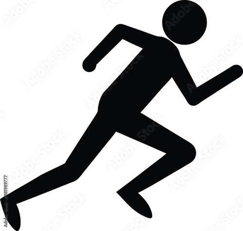 Triathlon Run Silhouette Vector Illustration