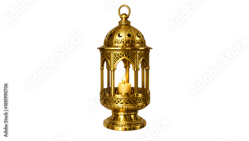  3D Golden Lantern Close-up