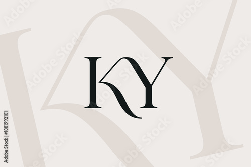 KY or YK letter logo icon design. Classic style luxury initials monogram.