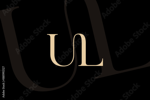 UL or LU letter logo icon design. Classic style luxury initials monogram.