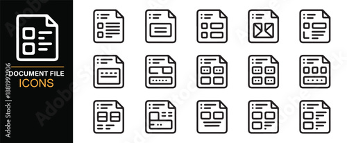 File management and documentation outline icons