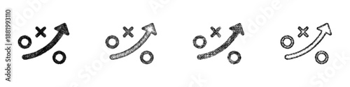Sketch strategy icon design set