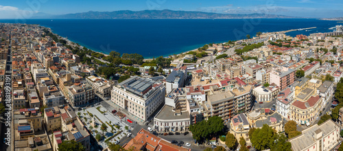Quadro su tela Panoramic aerial view of the city of Reggio Calabria, in southern Italy