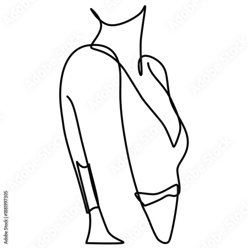 Beautiful body in bra one line drawing. Beautiful body in bra single line illustration. Beautiful body in bra minimalist line art. Beautiful body in bra vector art
