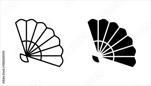 Hand fan icon vector set. Hand fan sign collection. vector illustration on white background