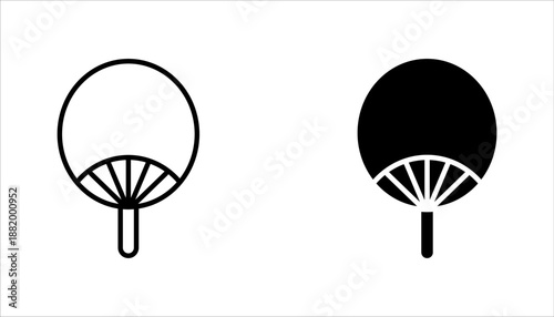 Hand fan icon vector set. Hand fan sign collection. vector illustration on white background