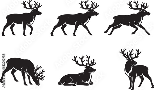 Caribou Lean Runner Silhouette Set Black and White