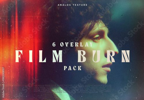 6 Vintage Film Light Leak Effect Overlays