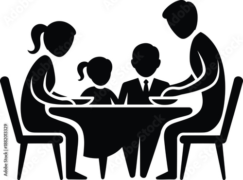 Family Dinner Parents Children Togetherness Care Home Sharing Love Bonding