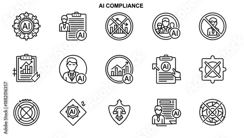 AI compliance icons and symbols.