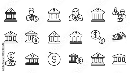 Banking and finance icons set.