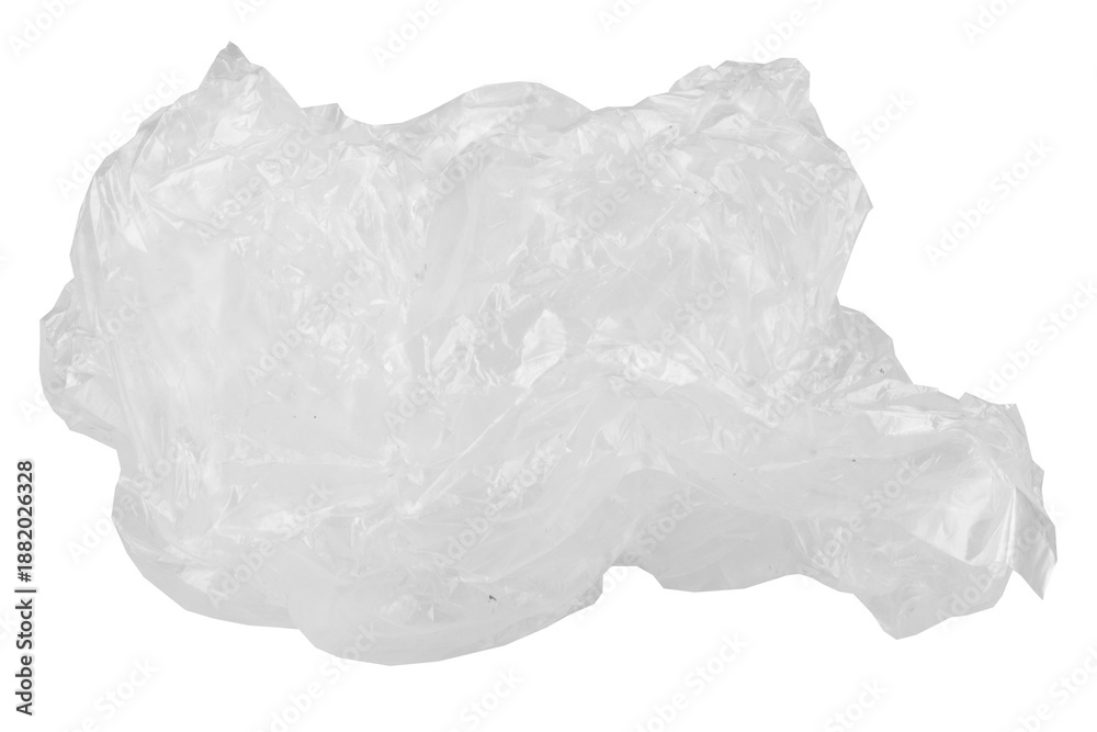 Fototapeta premium crumpled plastic bag isolated on a white background