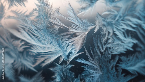 Winter Ice Abstract with Blue Glow