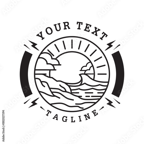 sunset and beach vector