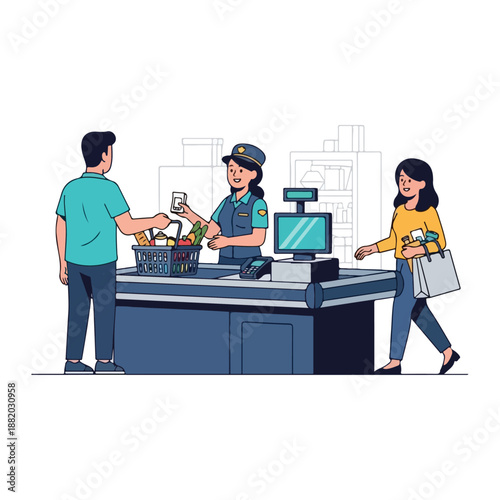 Customer Returning Items to Store Clerk.