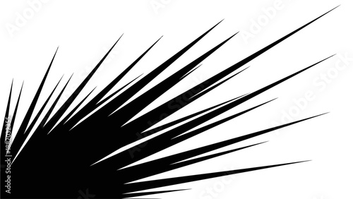 Seta silhouette illustration showcasing spiky texture and dramatic lighting on a simple background from a close-up viewpoint