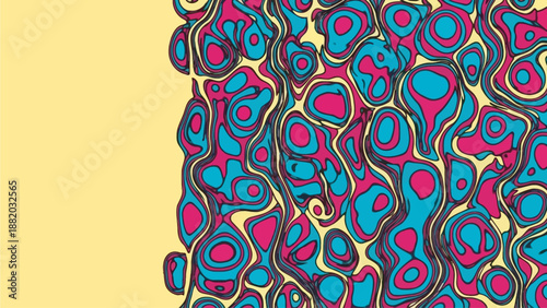 Vibrant Abstract Pattern Featuring Seta, Swirling Shapes, and Dynamic Forms in a Mesmerizing Design