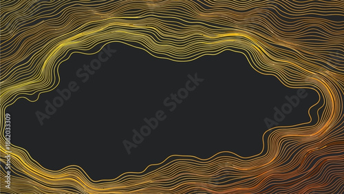 Abstract flowing lines forming a frame around a dark center, creating a mesmerizing effect from a close-up viewpoint
