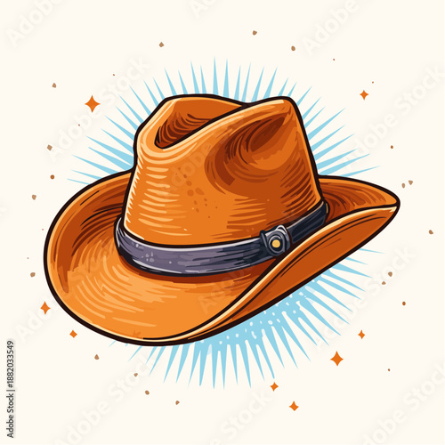 Cowboyhut braun - Cartoon Comic Stil