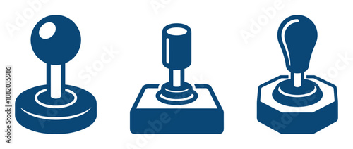 Joystick controllers set. device component, classic design illustration