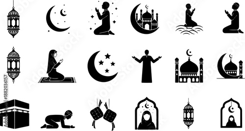 Islamic Symbols and Silhouettes Collection.