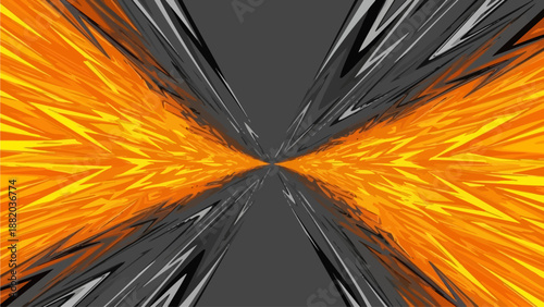 Dynamic Orange and Black Abstract Motion Graphics with Seta Concept Art