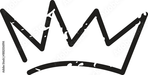 crown doodles scattered on a white background, various sizes and styles.