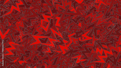 Vibrant red abstract pattern with intricate shapes and designs, creating a dynamic and energetic visual effect