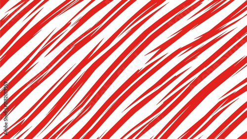 Diagonal red stripes pattern on a white background viewed from a straightforward perspective
