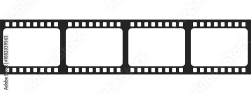 Film strip frame. Classic retro movie reel border and empty photo tape template.