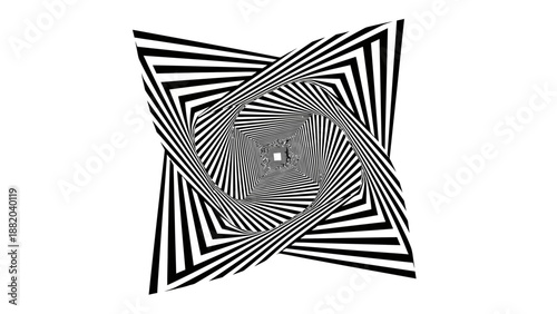 Geometric patterns forming a central spiral design viewed from directly above showcasing symmetry and optical illusion