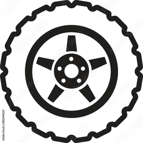 Black rubber wheel tire set. Wheel tires. Car tire tread tracks, motorcycle racing wheels and dirty tires track. Tyres road maintenance vector automobile. Auto wheel tyre.