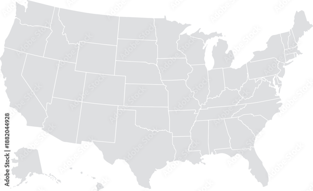 Fototapeta premium Greyscale vector usa map