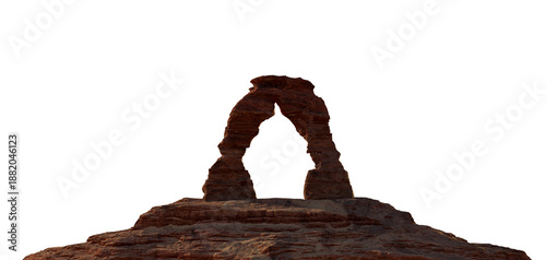 Wallpaper Mural Desert Rock Arch Monument Silhouetted by Sunset Light in a Vast Isolated Landscape Torontodigital.ca