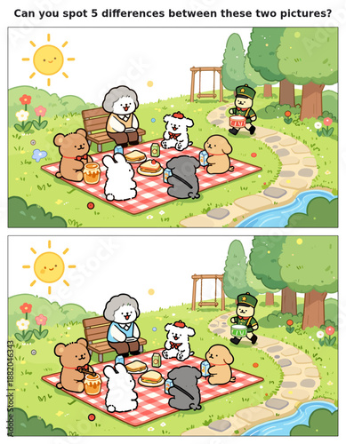 spot the difference, kids activity, fun games, puzzles for kids, educational activity, brain teaser, difference game, coloring pages, coloring books, book cover, kdp, kdp interior, kids challenges, le