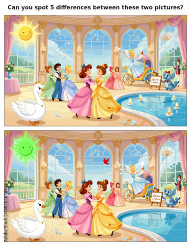 spot the difference, kids activity, fun games, puzzles for kids, educational activity, brain teaser, difference game, coloring pages, coloring books, book cover, kdp, kdp interior, kids challenges, le