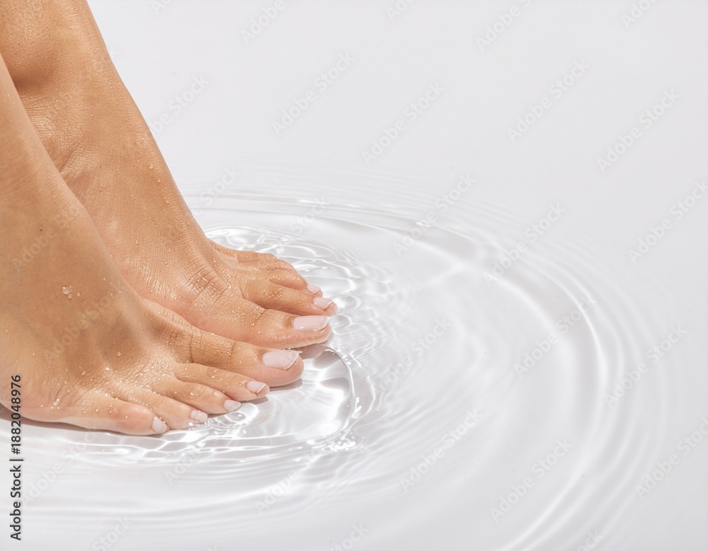 Fototapeta premium 水面に浮かぶ足のつま先 / Toes Floating on Water Surface 
