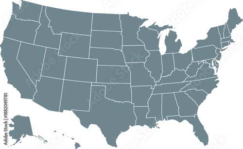 usa map high quality vector illustartion