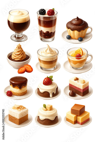 Wallpaper Mural Assorted Gourmet Desserts and Coffee Treats Collection Torontodigital.ca