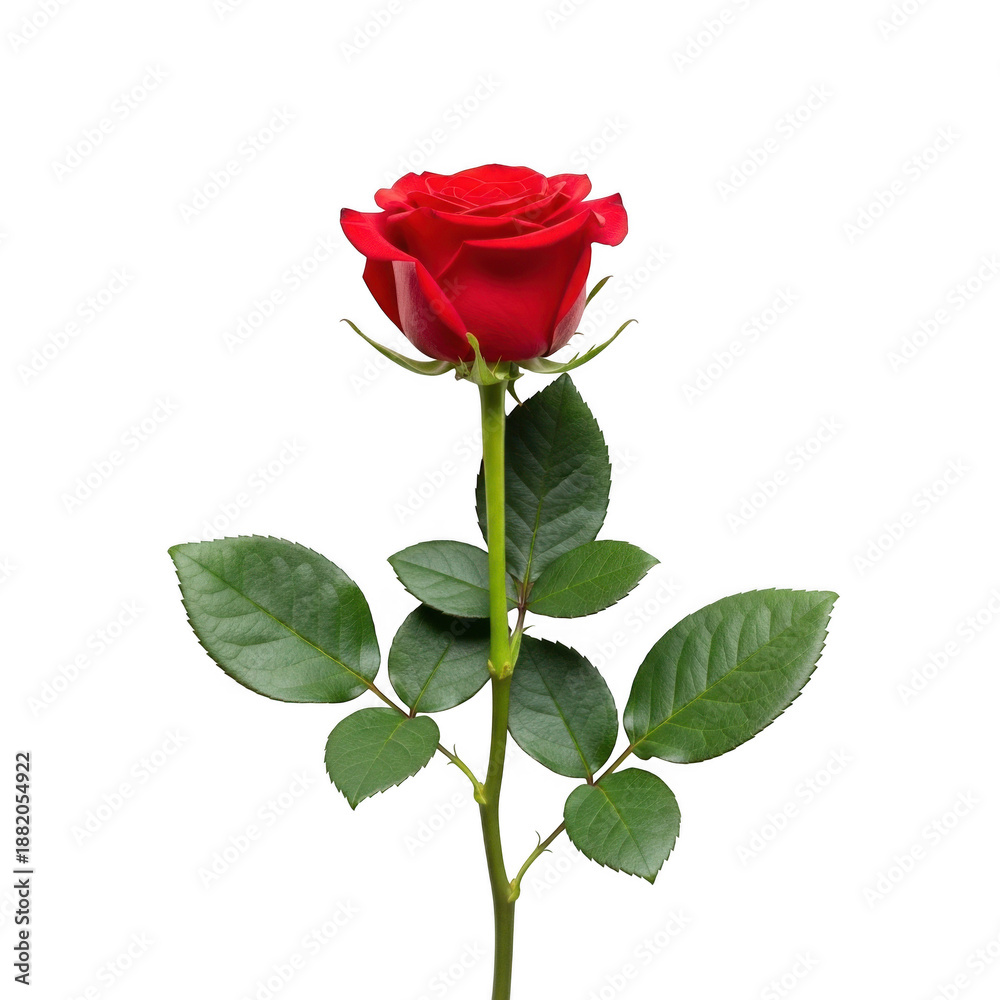 Fototapeta premium Red rose isolated on transparent background