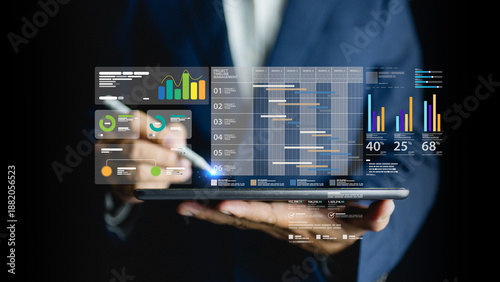 Foto Management efficiency report displays datum statistic indicator